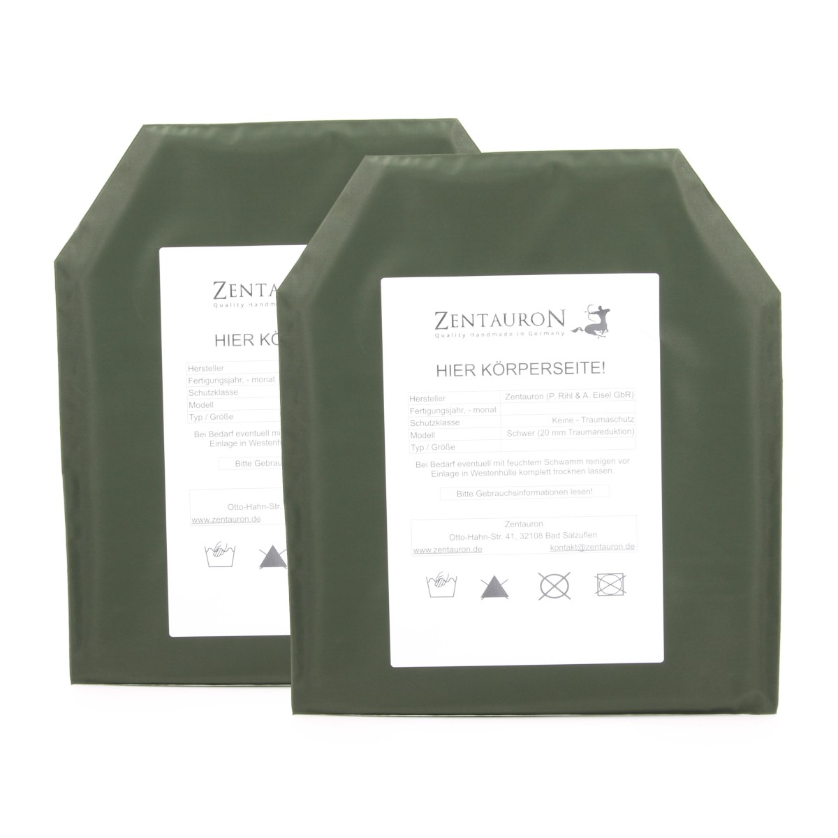 Heavy-Duty Body Armor (Pair) SAPI CUT
