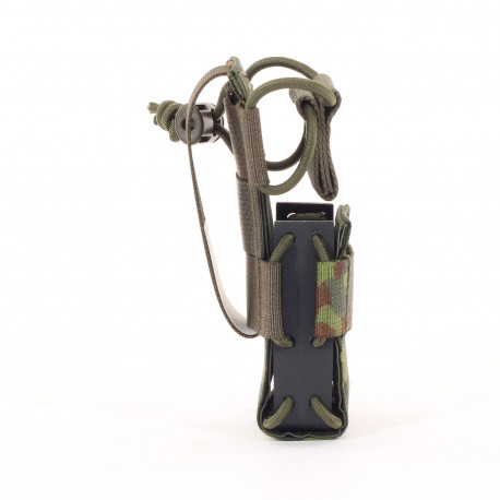 Universal lamp holster and magazine pouch MOLLE system in camouflage