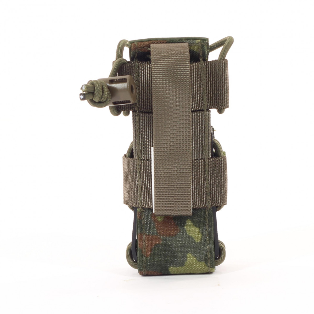 Universal lamp holster and magazine pouch MOLLE system in camouflage