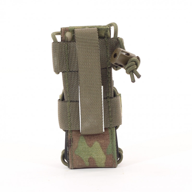 Universal lamp holster and magazine pouch MOLLE system in Multicam