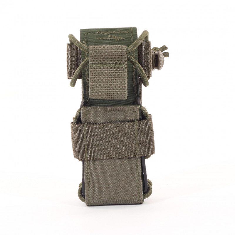 Etui universel pour lampe et sacoche pour chargeur système MOLLE en gris pierre-olive