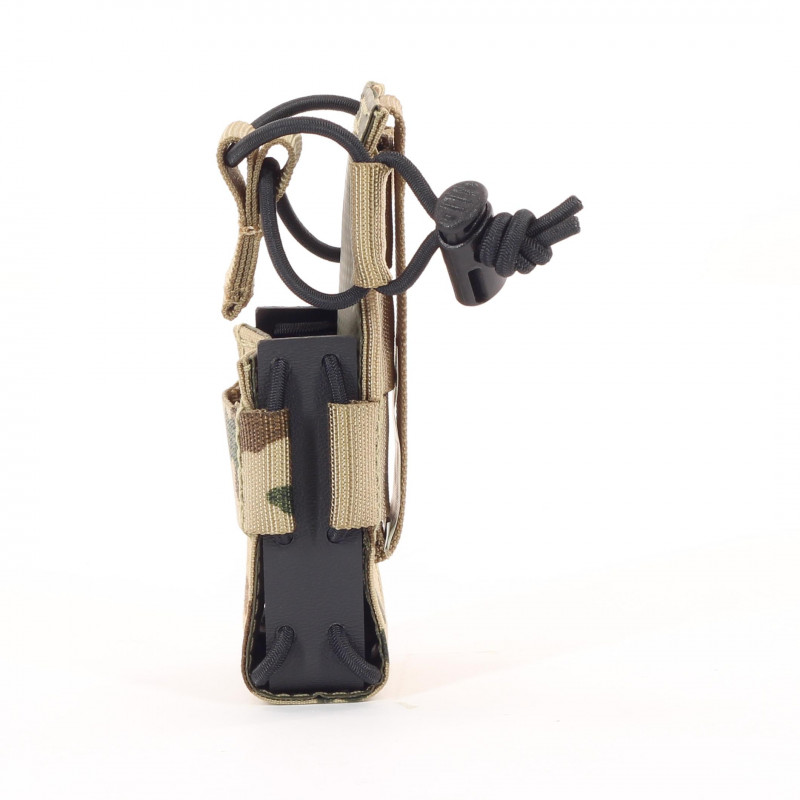 Universal lamp holster and magazine pouch MOLLE system in tropical camouflage