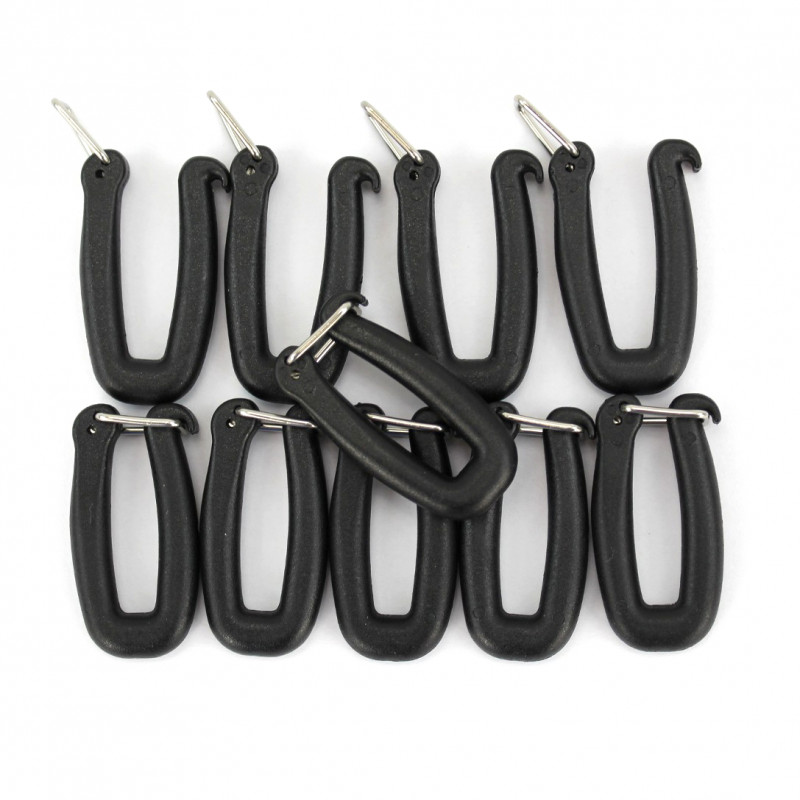 U-Clip 10er Set - Schwarz - 2,5 cm