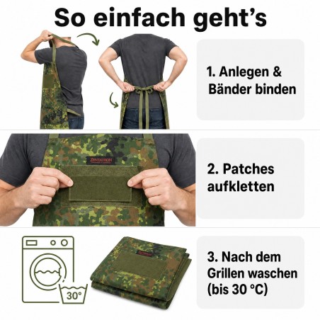 Camouflage BBQ grill apron and cooking apron