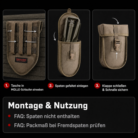 Funda MOLLE para pala plegable BW | Zentauron