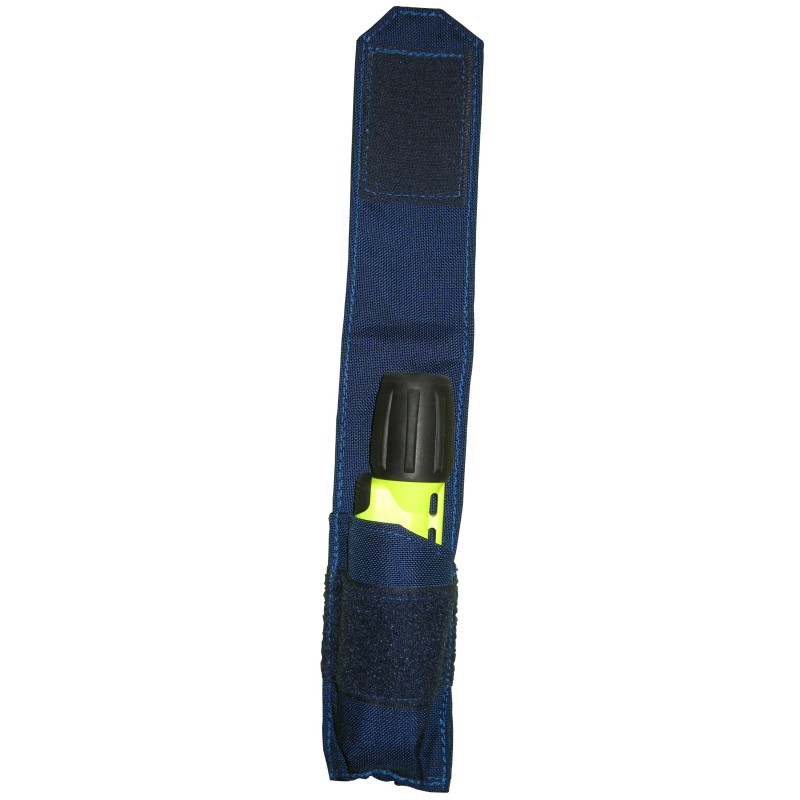 Belt pouch for UK flashlights dark blue with Velcro fastener