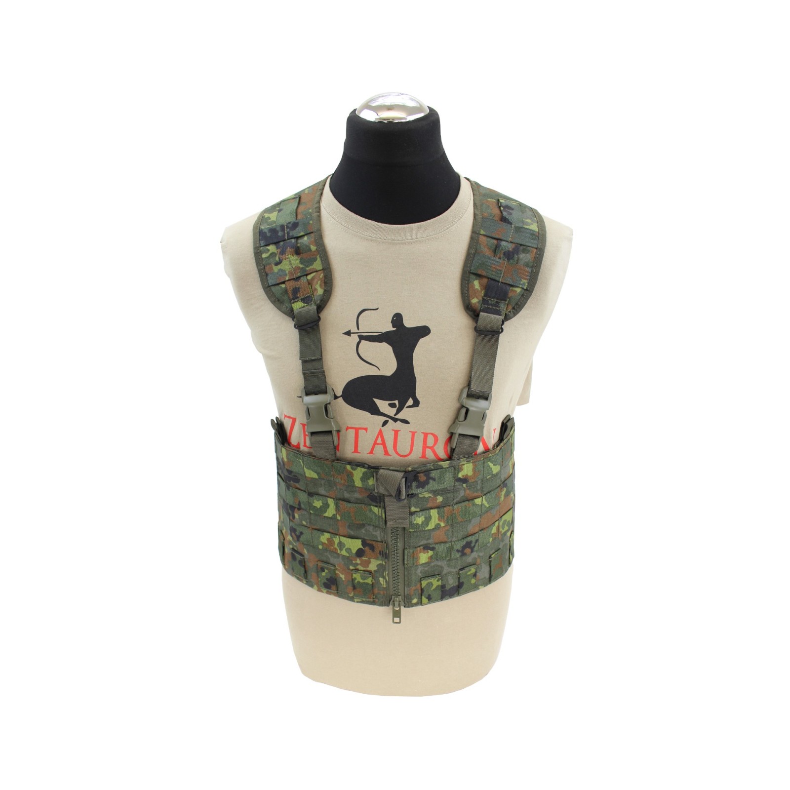 Split Front Chest Rig with MOLLE system for individual outfitting