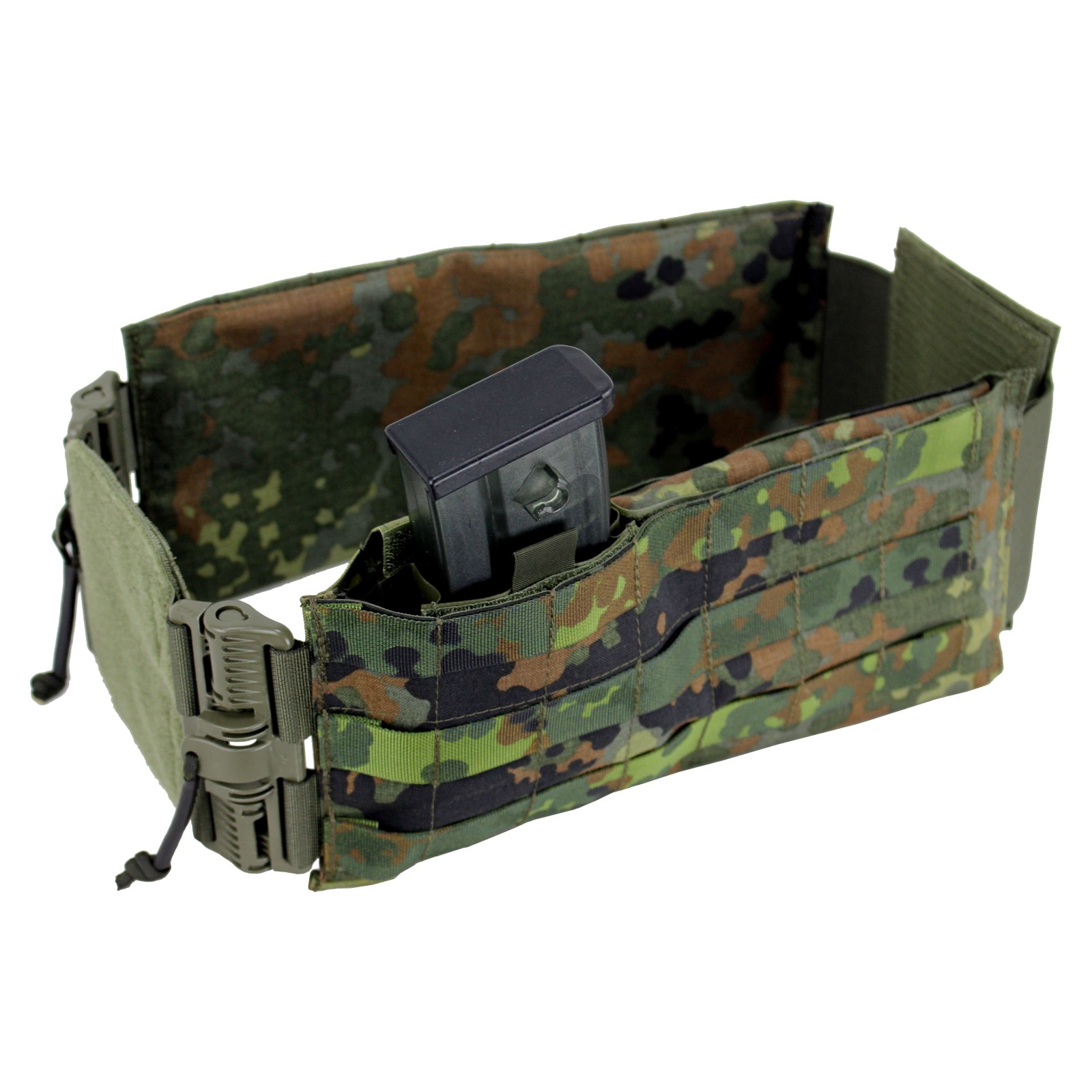 Plate carrier cummerbund with ROC quick-release fastener