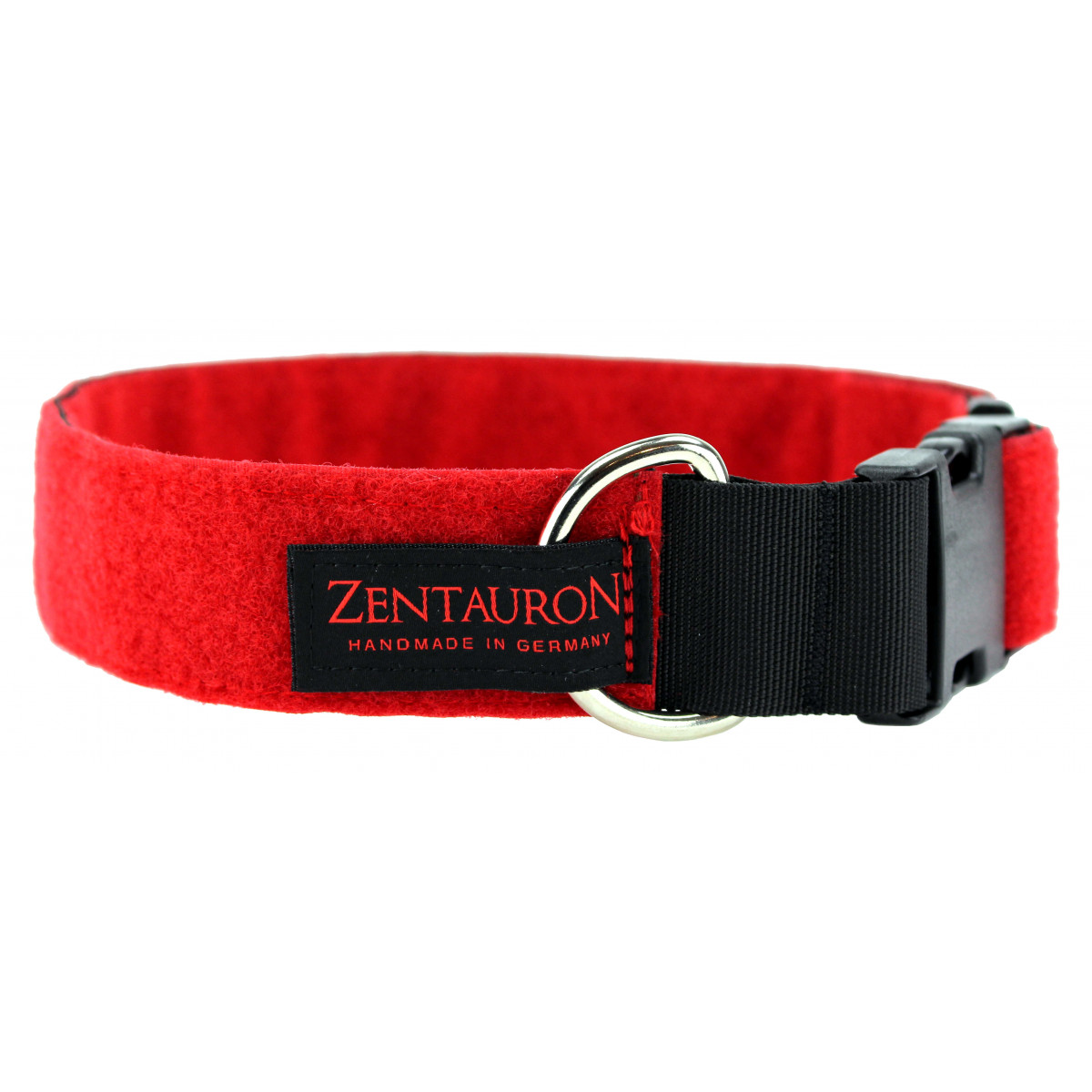 Halsband komplett aus Klett Rot 4cm