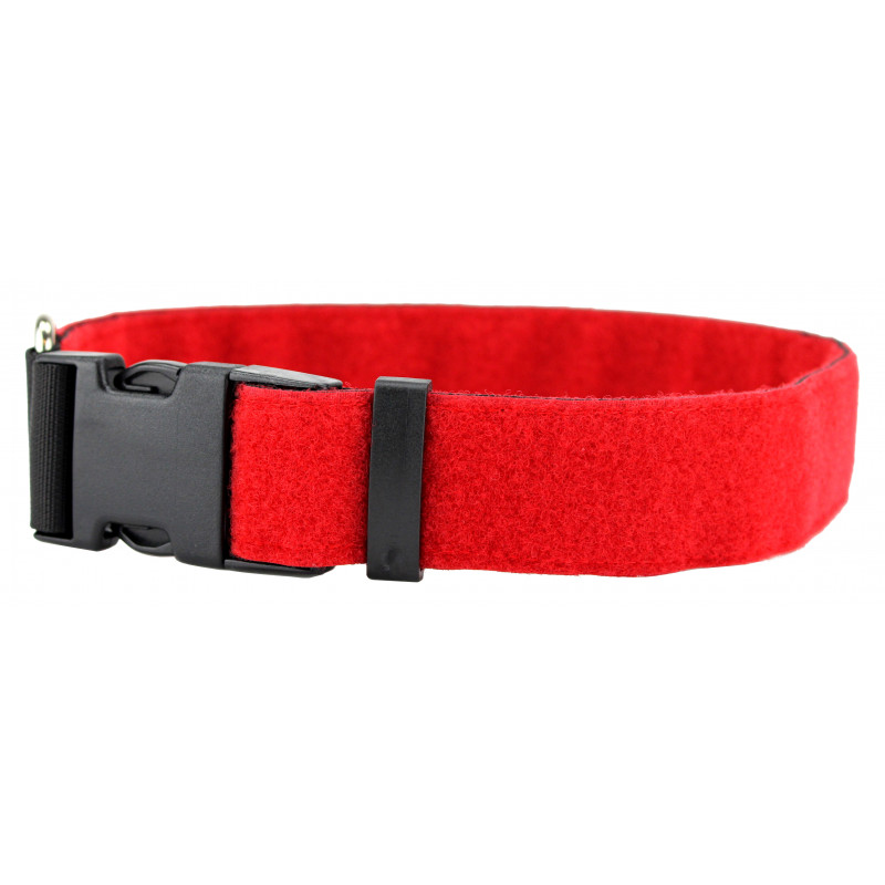 Halsband komplett aus Klett Rot 4cm