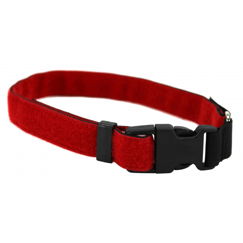 Halsband komplett aus Klett Rot 2,5cm