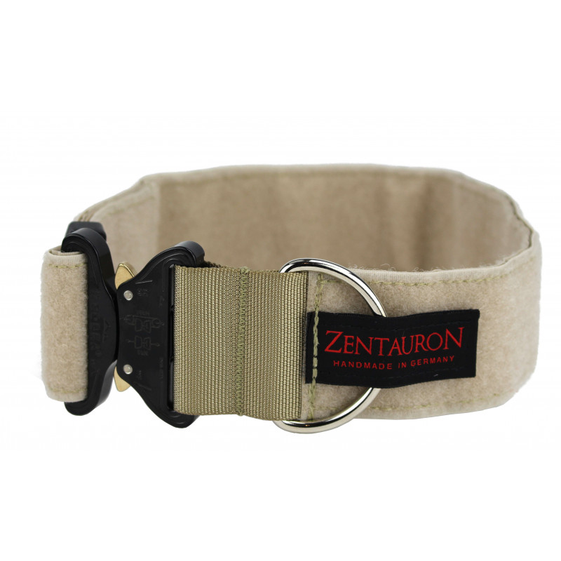 Einsatzhalsband mit Cobra Schnalle Beige 5cm 2275