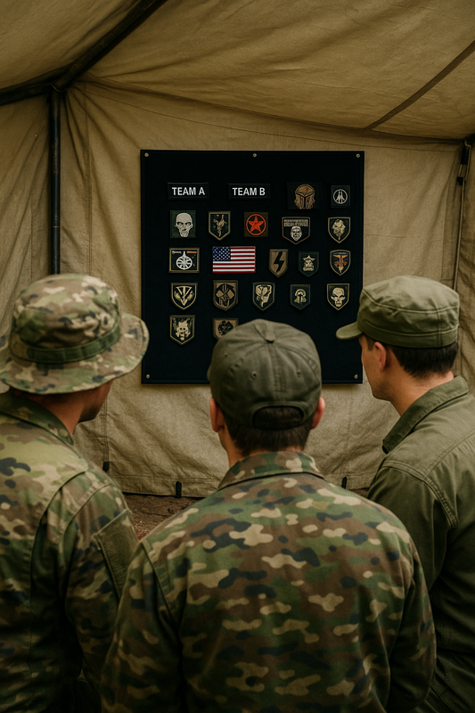 Patchwall Airsoft im Team Zelt