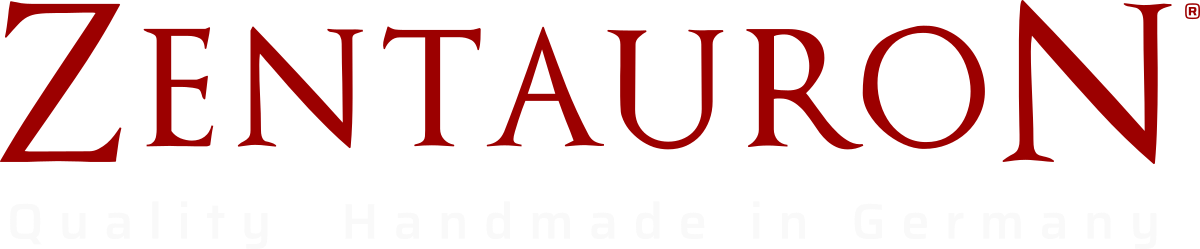 Zentauron Logo - Schriftzug mit Slogan für einen dunklen Hintergrund